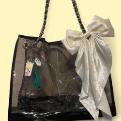 Size Large Black Plastic Tote Bag 