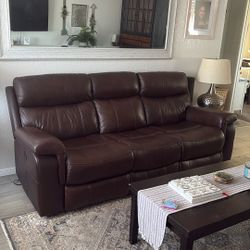 Leather Sofa, Recliners, 