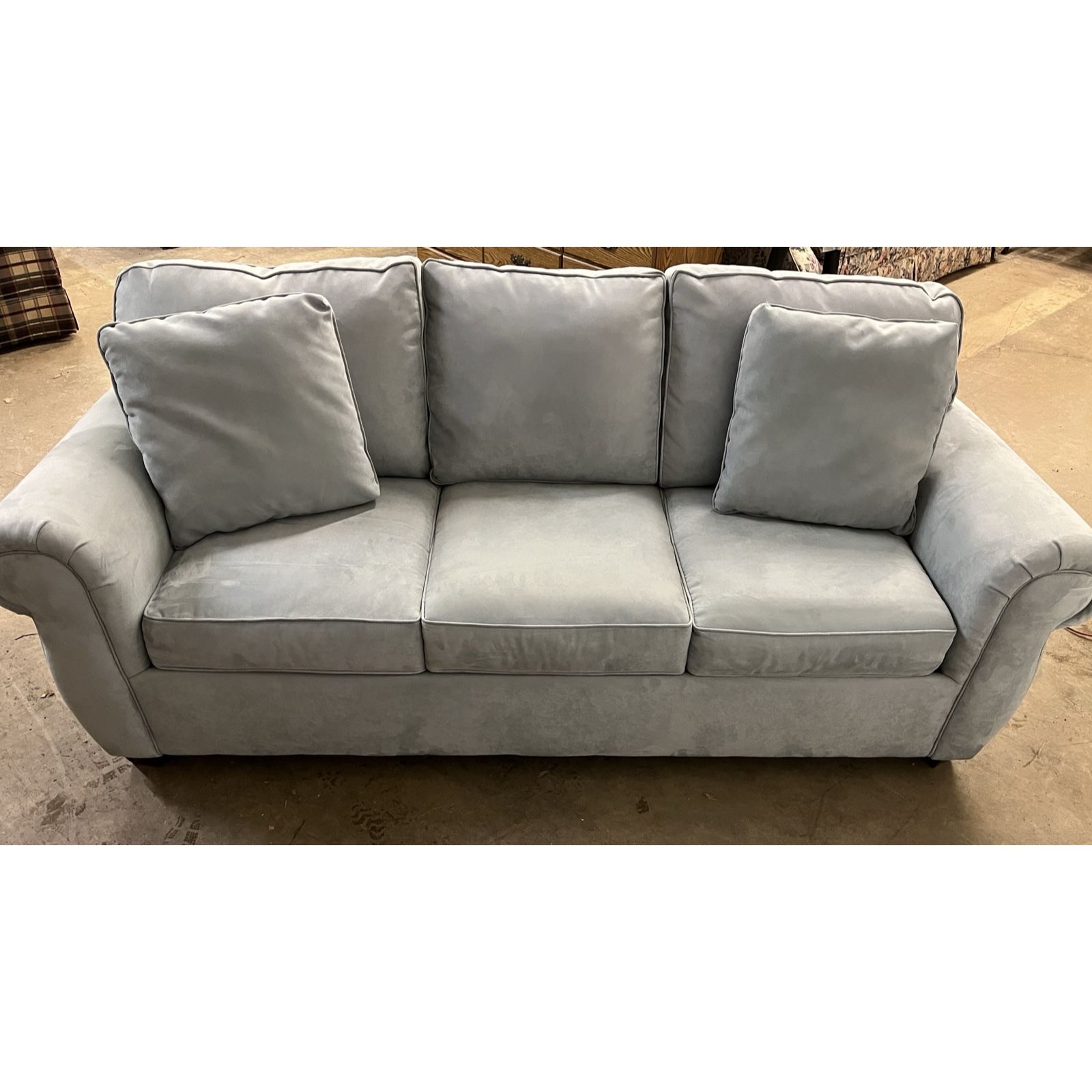 Baby blue BAUHAUS 3 cushion sofa couch