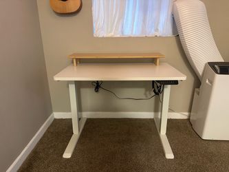 Electric Standing Desk with Monitor Shelf
