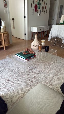 CB2 Clear Acrylic Coffee Table – Modern Minimalist – $175
