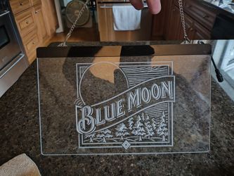 Blue Moon Acrylic LED Beer Sign