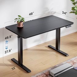Electric Standing Desk, Adjustable, Light Vintage Brown