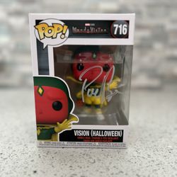 Paul Bettany Wanda Vision signed funko pop halloween 716 marvel JSA COA