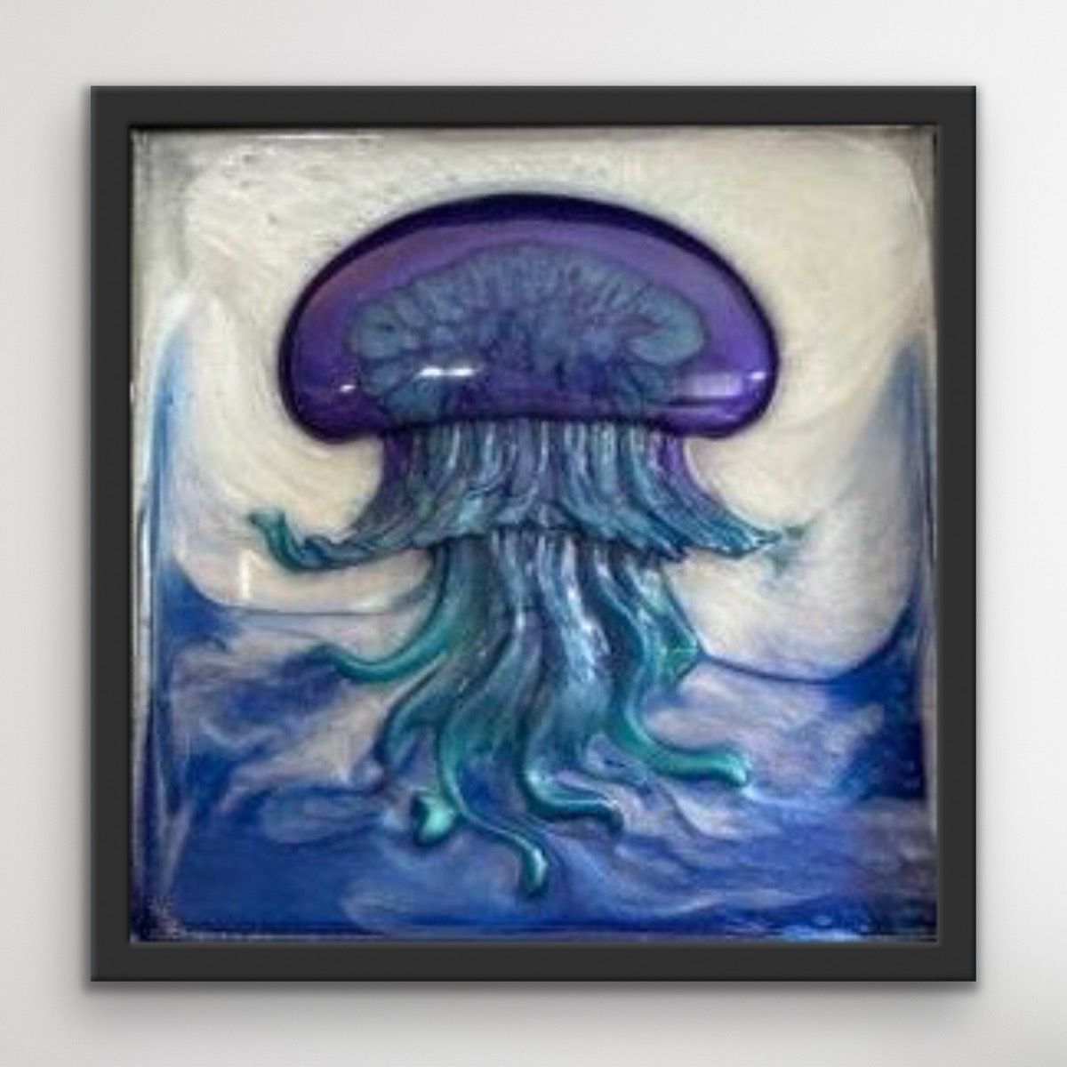 SEA LIFE ORIGINAL WALL ART Handmade resin plaque Size 12x12 Available at: Verksted Gallery 18937 Front Street Poulsbo WA 98370 #fineart #origina