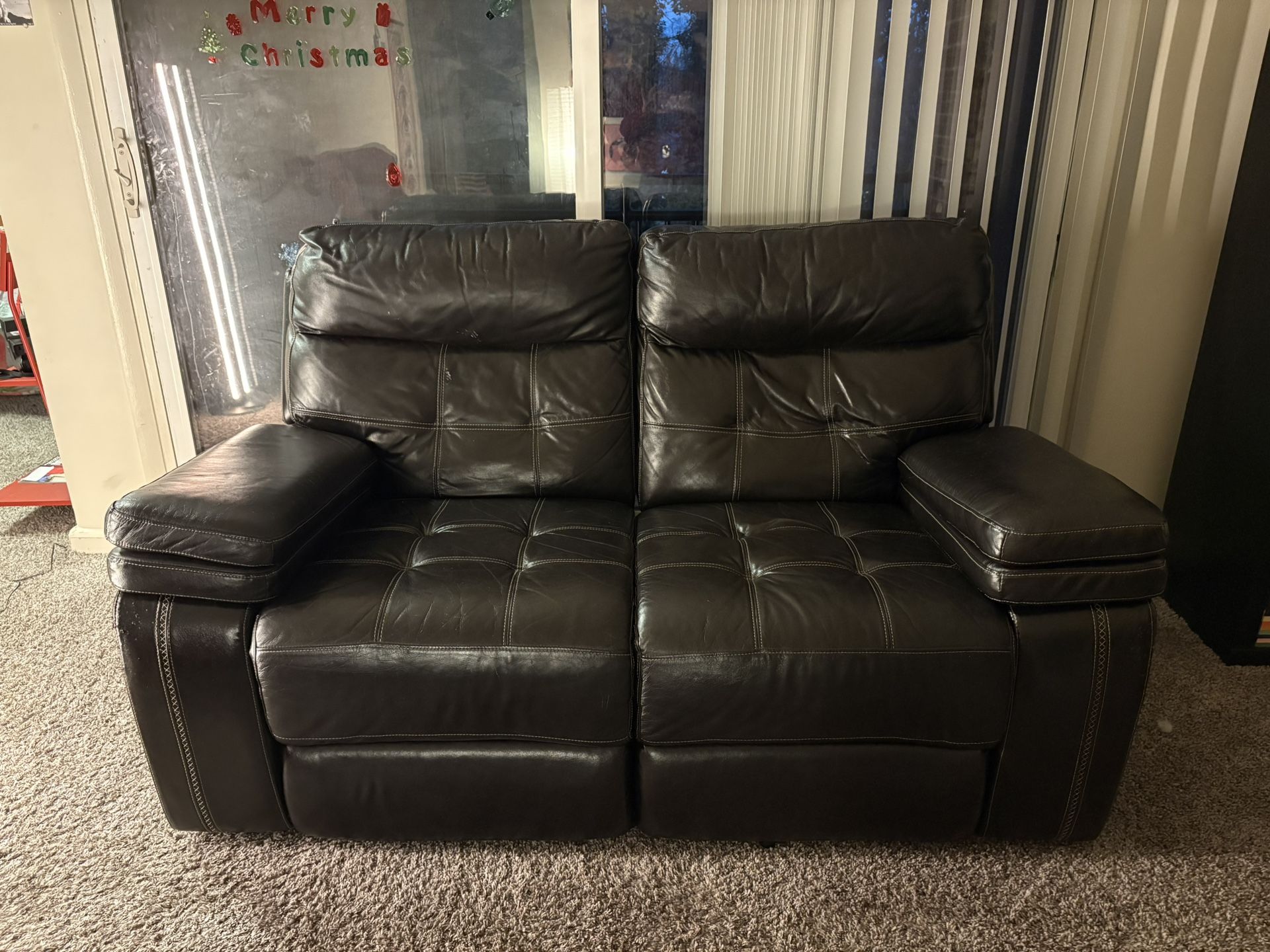 Black leather recliners