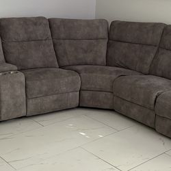 Grey Recliner Sectional