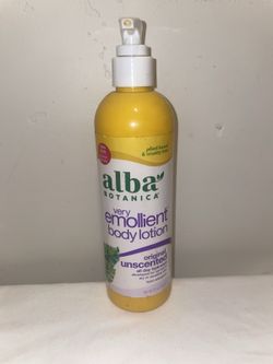 ALBA Very Emollient Body Lotion Original, Unscented 12 oz Plant Based Hydration