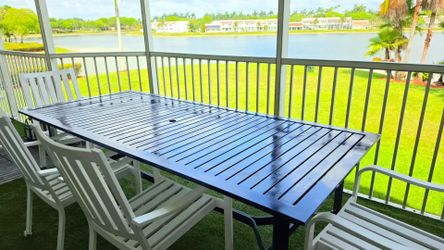 Outdoor metal table and chairs