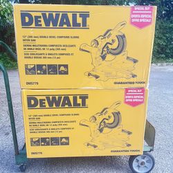 Dewalt New 12” Double Bevel Compound Sliding Miter Saw  $380 Each 