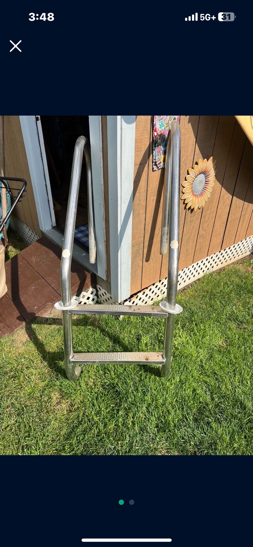 Stainless Pool Ladder Entry and Exit System for In-Ground Swimming Pools Good Condition