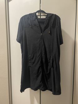 Black Terry cloth Cover up Hoodie by Swimsuits for All Size 14/16