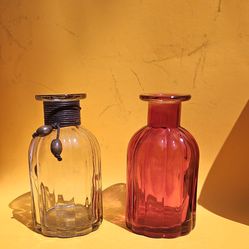 PEIR 1 IMPORTANT Clear Tinted Glass Small Vases