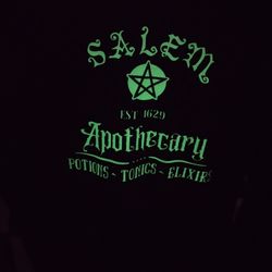 Glow In The Dark Salem Witch, Apothecary Themed Tee 