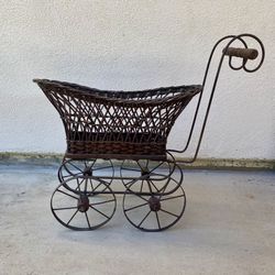 Antique Victorian Wicker  Stroller 