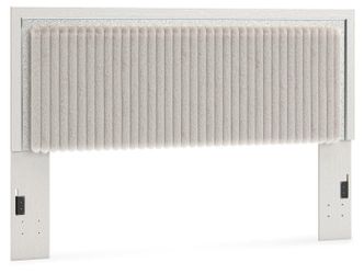 Birmonton White King Upholstered Panel Headboard