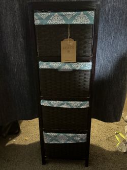 Space Home 4-Drawer Woven Storage Tower
