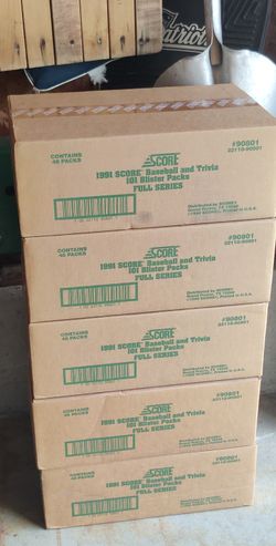 Baseball Cards Unopened Cases 1991 Score Blister Packs