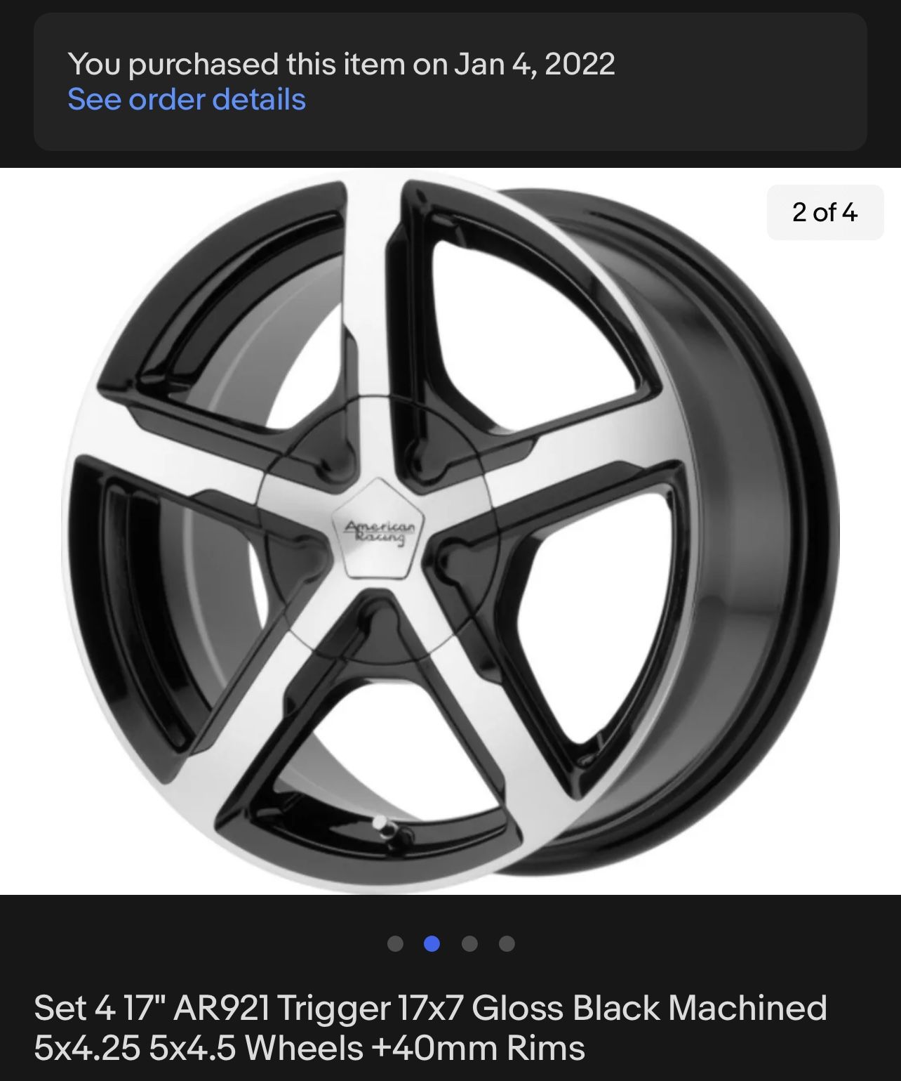 17x7 American Racig Wheels 