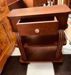 Vintage 1930 Nightstand Waterfall Style Furniture.
