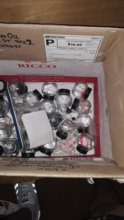 Box full of wedding jars