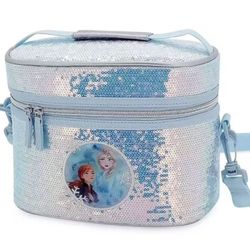Disney Frozen 2 holographic sequin-covered lunch bag featuring Anna and Elsa