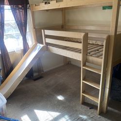 Unassembled Wood Twin Size Bed frame With Slide