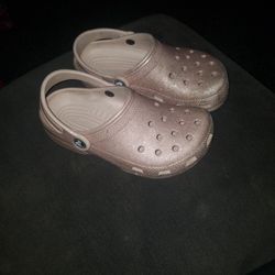 Crocs Glittery Light Pink Size J 1