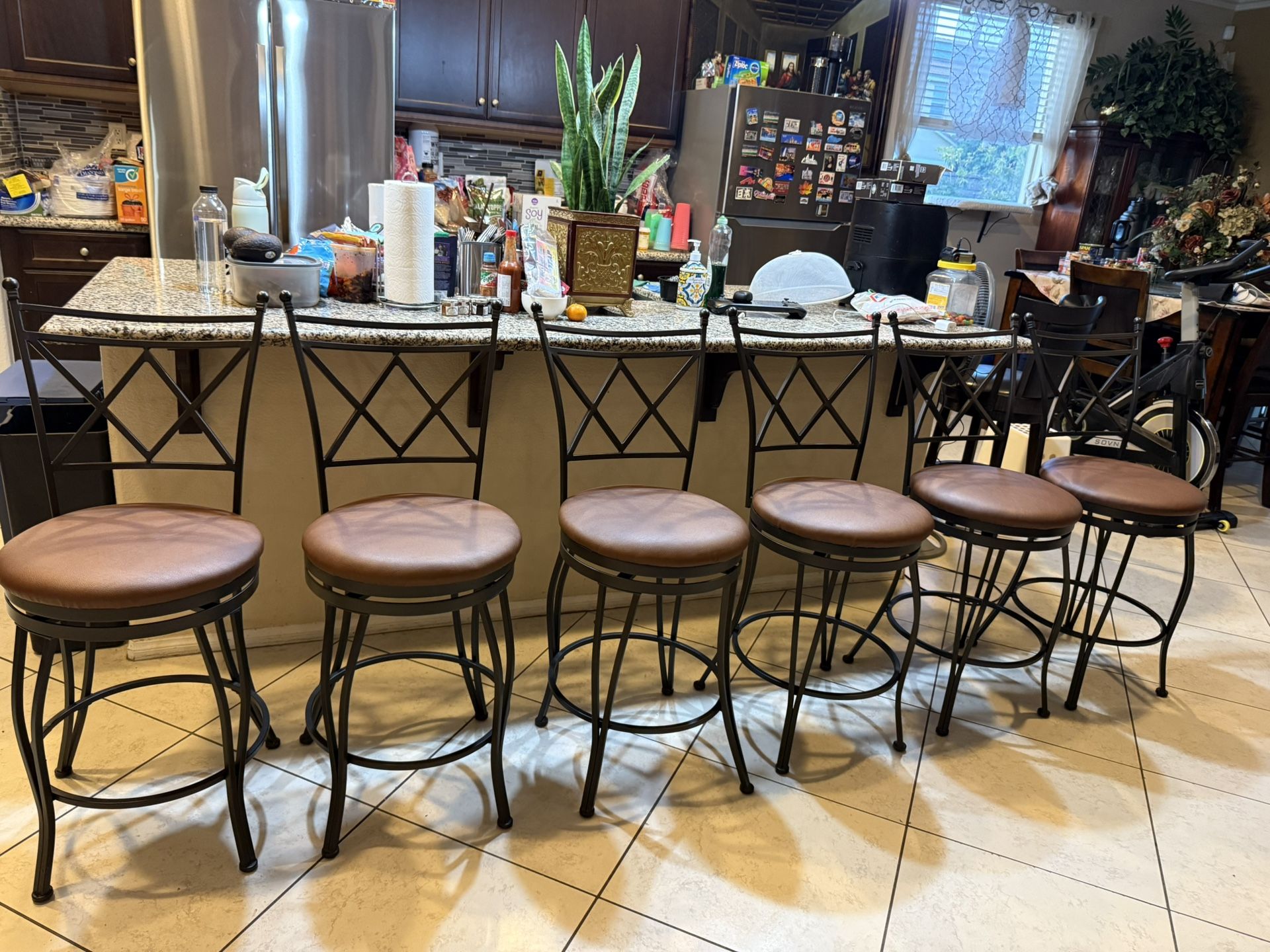 set of 6 new seat cover cushion metal bar stool