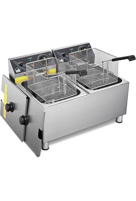 WeChef 7200W 240V Commercial Electric Deep Fryer Dual Removable Basket