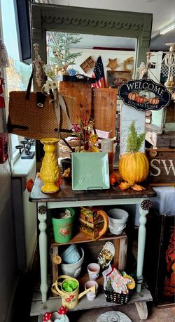 Vintage Door With Table Attached And Hooks