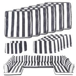 14 Piece Outdoor Patio Cushion Covers Replacement, Fit 7 Piece 6-Seater Wicker Rattan Patio Furniture Conversation Set, Outdoor Cushion Slipcover with