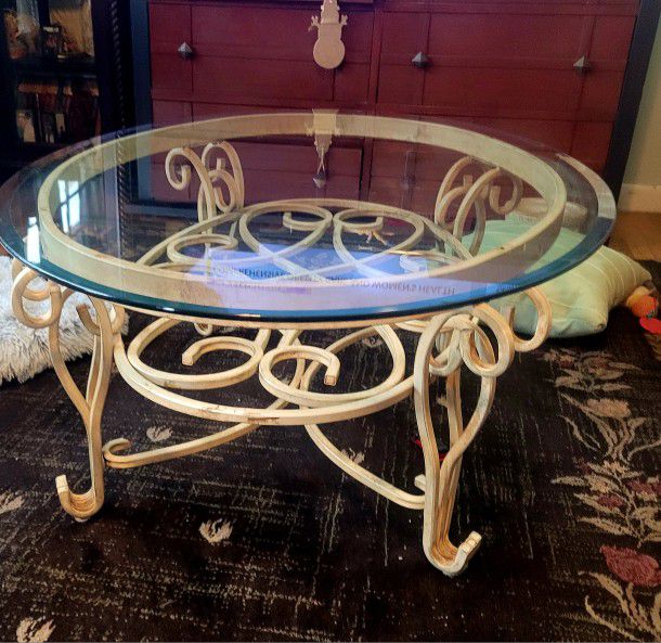 Oval Glass Coffee Table 