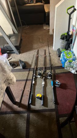 fishing poles 2 of them are 60 inches the other one is about 82 inches