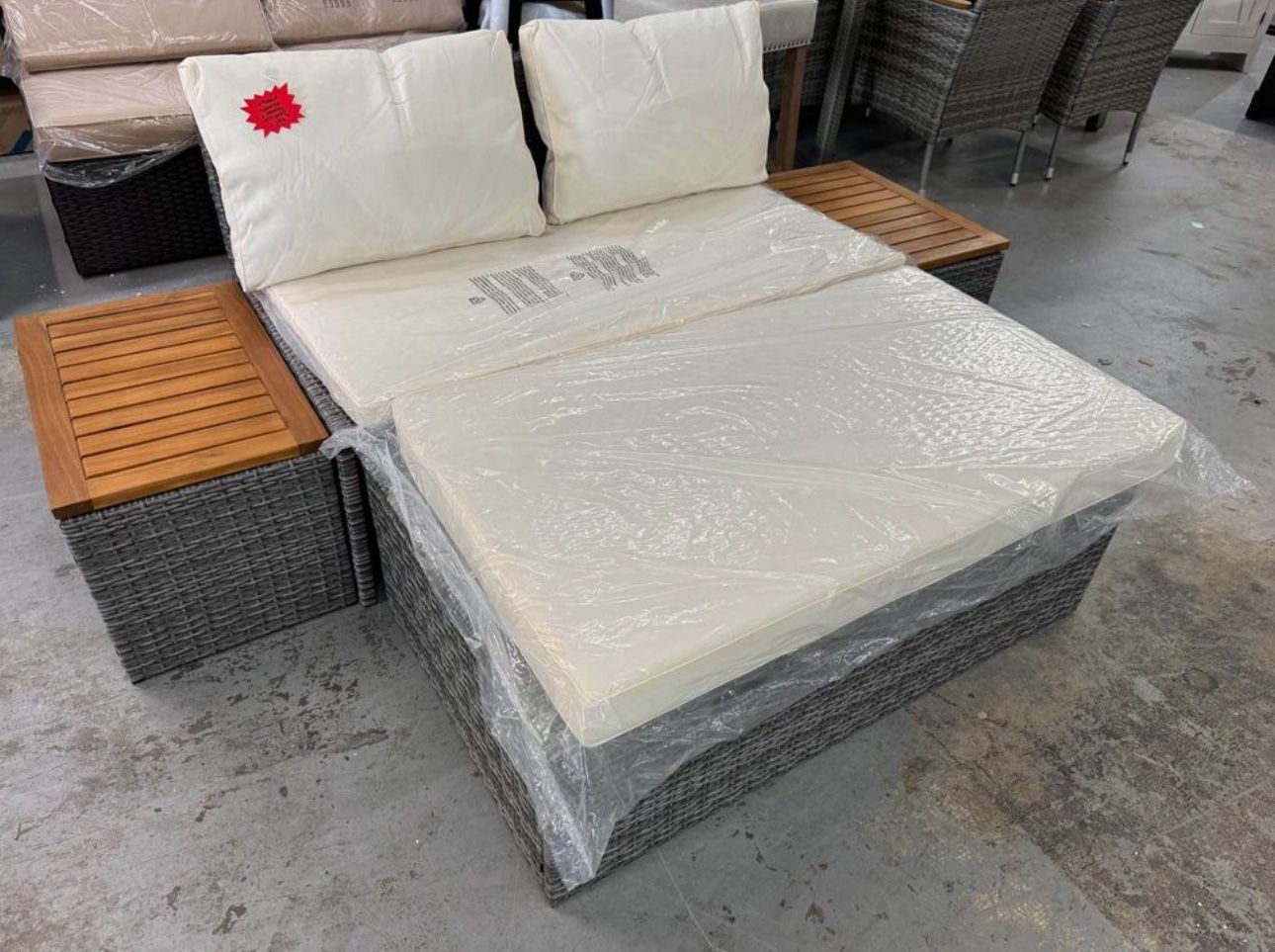 Outdoor Loveseat &  Lounger And 2 Side Tables In Box 