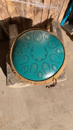 12” Steel Tongue Drum Malachite