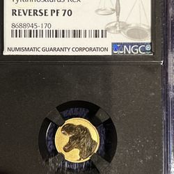 2026 1 Gram T-Rex Dinosaur Gold Coin Reverse Proof-70 BERT Gold NCG