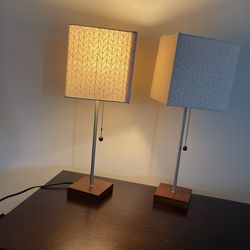 Pair 2 Side Table Lamps  