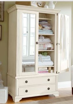 Pottery Barn Charlotte Mirrored Armoire / Wardrobe