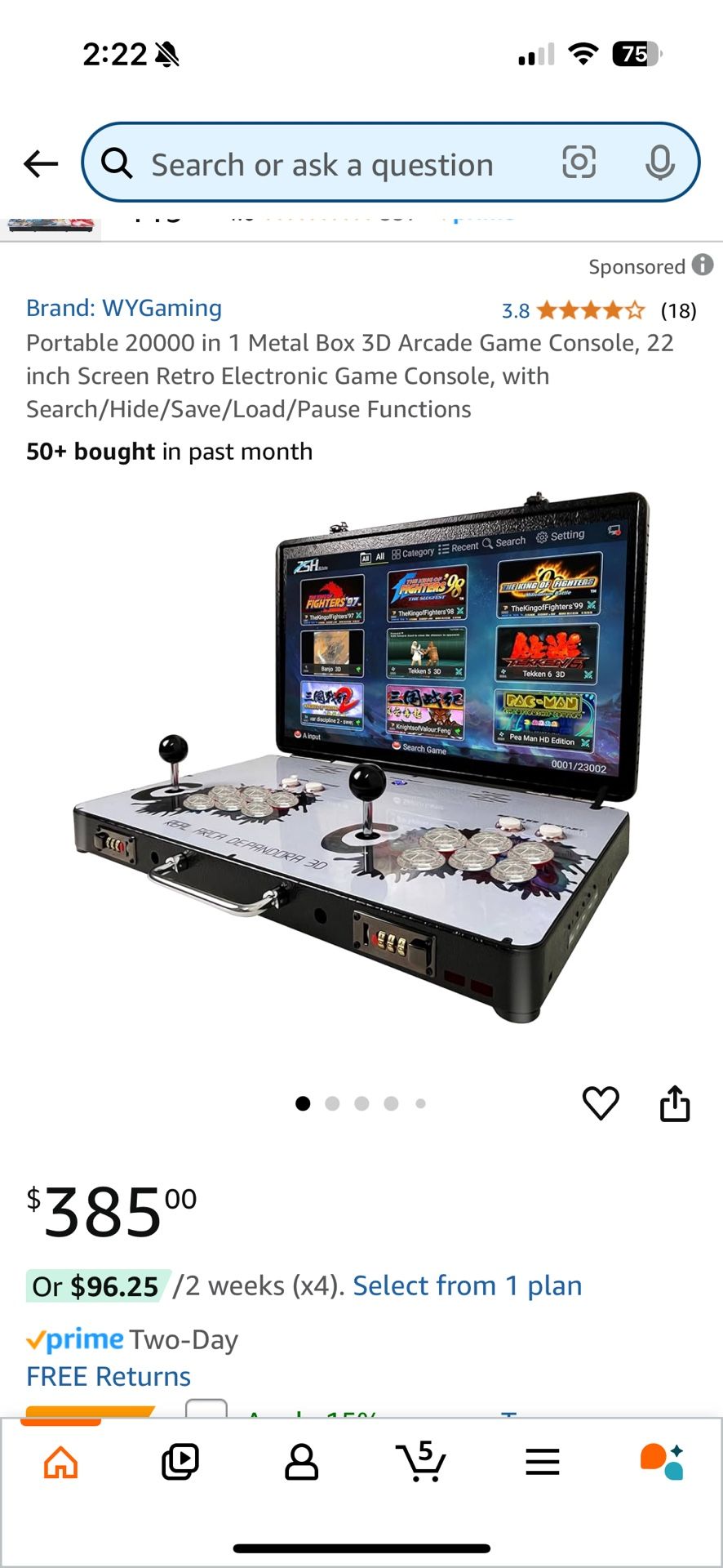 Pandora Box 20,000 In 1 Games Metal Briefcase Arcade Game Console