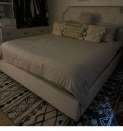 Living Spaces King size Bed with storage