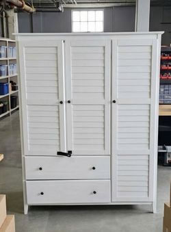 White Wood Armoire Wardrobe with Drawers Both of Them $400 or 0B0