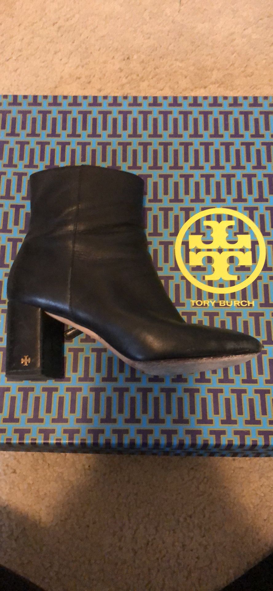 Tory Burch Black Leather Ankle Boots
