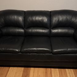 Black Leather Couch & Recliner