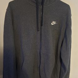 Gray Nike Fleece Zip-up Hoodie