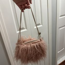 Chic Pink Feathered Women's Bag Zara 