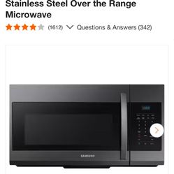Samsung 30 in. 1.7 cu. ft. 1000 W Fingerprint Resistant Black Stainless Steel Over the Range Microwave