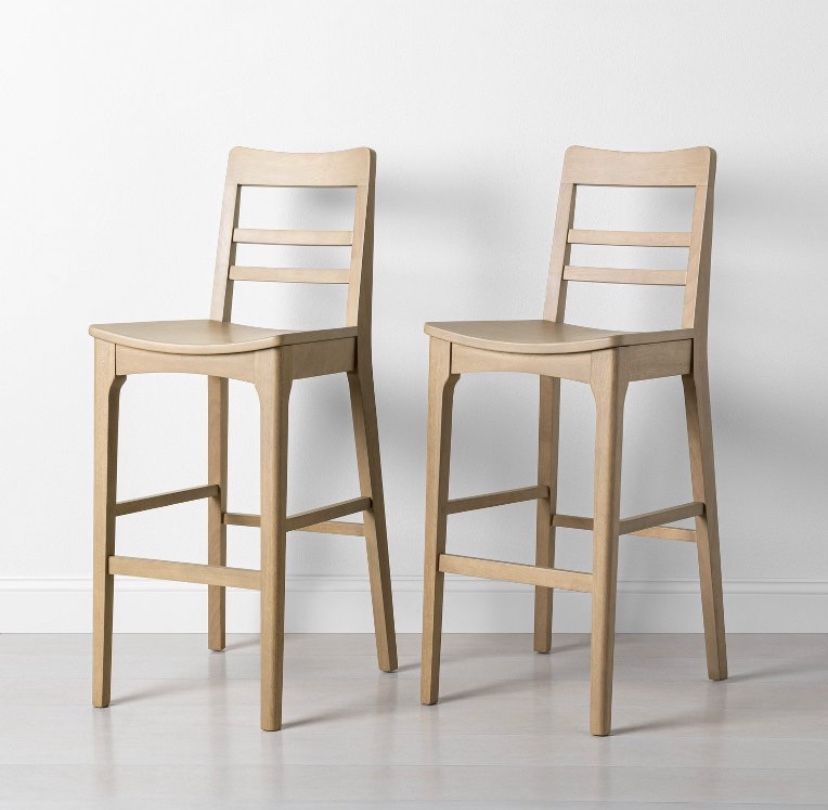 Wood Ladder Back Bar Stool