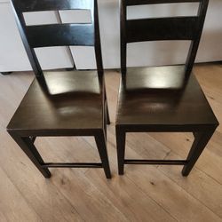 Two Wooden High Stools