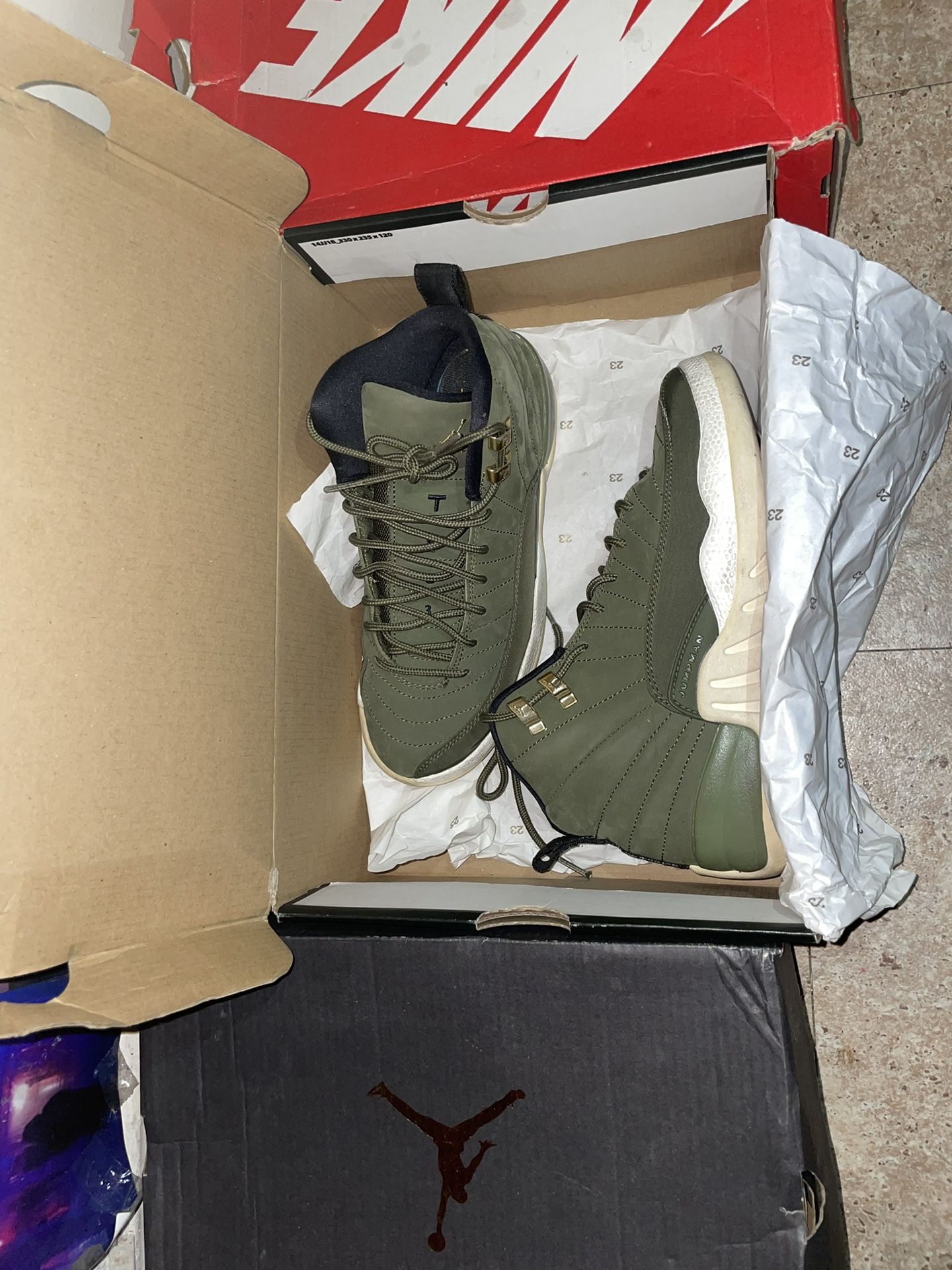 (Negotiate Price)Jordan 12s Olive Green